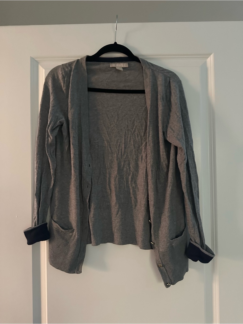 Banana Republic Light Gray Open-Front Women's Cardigan Sweater